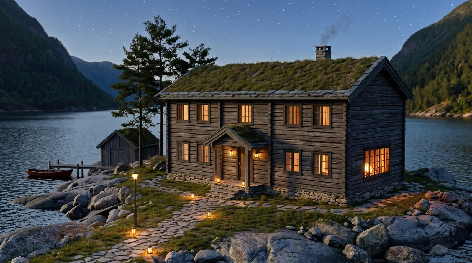 Kvisvik Tømmerhotell, natt
